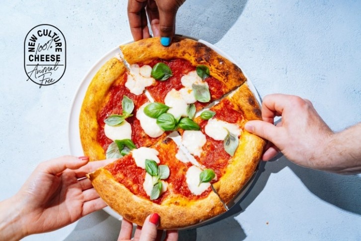 New Culture's mozzarella photographed on Nancy Silverton's pizza dough. Image: New Culture