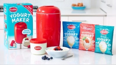 The EasiYo system allows consumers to create more than 30 flavors of yogurt at home by mixing sachets with water. 