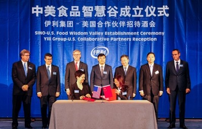 Yili and Cornell University signed the research agreement in Seattle last week (Image: Twitter/Cornell)