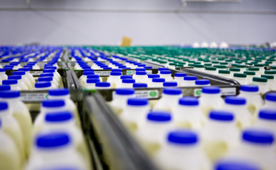 Milk ready for despatch at a Robert Wiseman facility