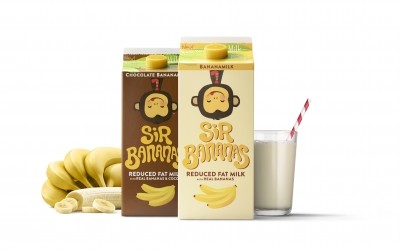 Sir Bananas blends organic 2% milk with bananas and is sweetened with cane sugar