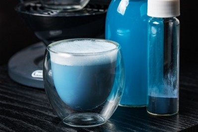 Derived from spirulina, the new natural blue holds up under high-heat processing and in low pH, enabling full pasteurization. Pic: Gavan