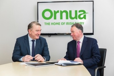 John Jordan, left, takes over as CEO of Ornua from June 30, 2018, and Aaron Forde, chairman of the board of Ornua.