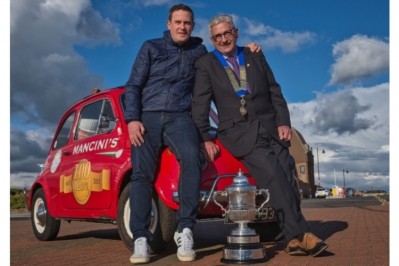 Mancini's in Ayr won The National Ice Cream Championships 2021. Pictured with the trophy are Mark Mancini (left) and Filippo Mancini.