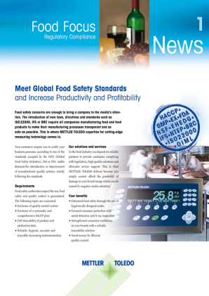 Meet global food safety standards and increase productivity