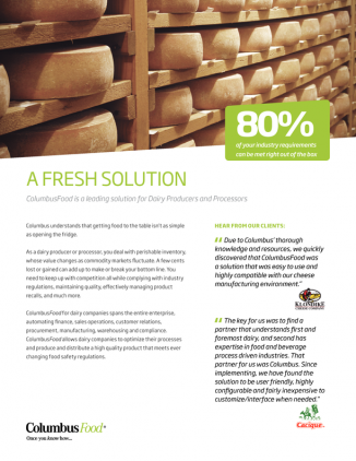 ColumbusFood: ERP for Dairy