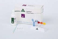 Test kits for food allergens and extraction buffers for wine samples